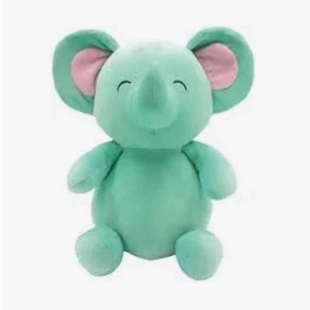 SMOOCHY PALS green fat Plush Elephant